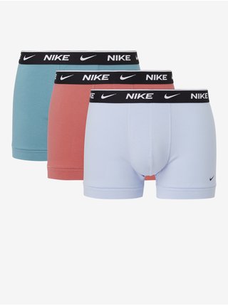 Súprava troch pánskych boxeriek v bielej, svetlo modrej a ružovej farbe Nike