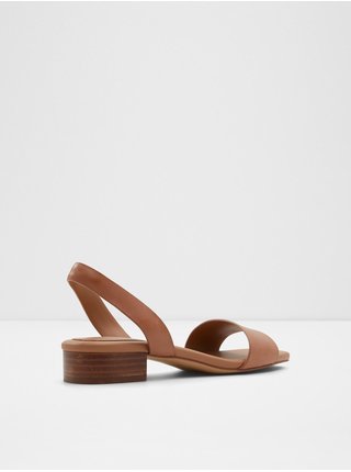 Hnědé dámské kožené sandály na nízkém podpatku ALDO Dorenna