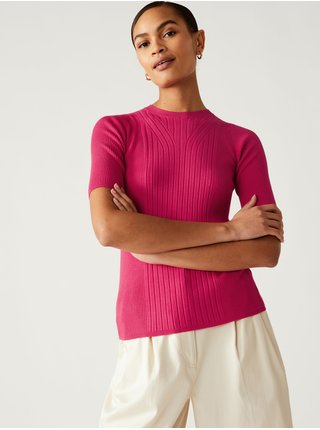 Tričká s krátkym rukávom pre ženy Marks & Spencer - ružová