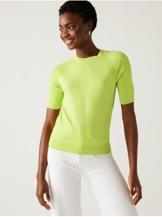 Tričká s krátkym rukávom pre ženy Marks & Spencer - svetlozelená