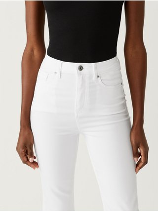 Bílé dámské straight fit džíny Marks & Spencer 