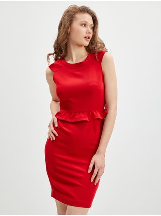Červené dámské pouzdrové šaty CAMAIEU