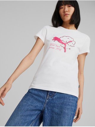 Biele dámske tričko Puma Graphics Valentine