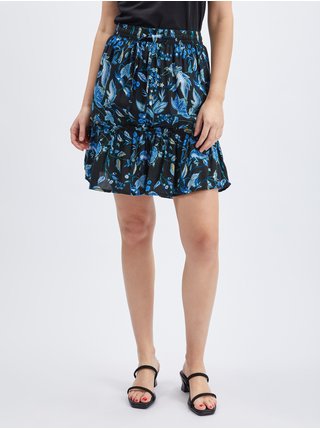 Modro-čierna dámska kvetovaná sukňa ORSAY