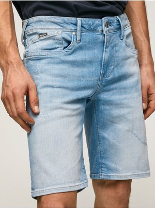 Světle modré pánské džínové kraťasy Pepe Jeans