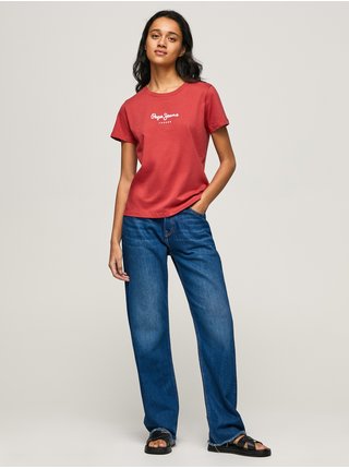 Tričká s krátkym rukávom pre ženy Pepe Jeans - červená, biela