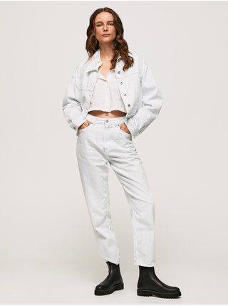 Rifľové bundy pre ženy Pepe Jeans - biela