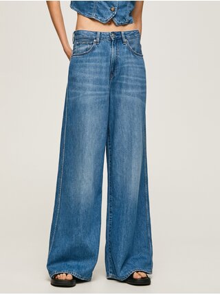 Modré dámské široké džíny Pepe Jeans