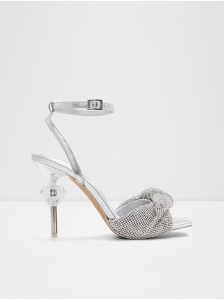 Dámské sandály na podpatku ve stříbrné barvě ALDO Diya 