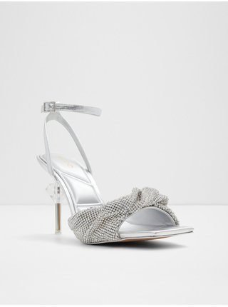 Dámské sandály na podpatku ve stříbrné barvě ALDO Diya 