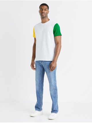 Bílé pánské tričko s krátkými rukávy Celio Denautic 