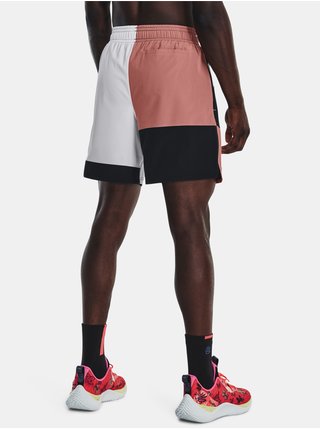 Růžovo-černé pánské sportovní kraťasy Under Armour Curry Woven 7IN Short 