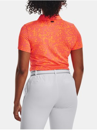Oranžovo-růžové dámské vzorované sportovní polo tričko Under Armour UA Playoff Printed SS Polo  
