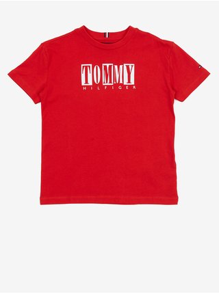 Červené chlapčenské tričko Tommy Hilfiger