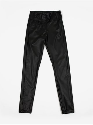 Černé dámské koženkové kalhoty ORSAY 