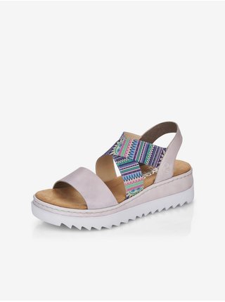 Sandále pre ženy Rieker - svetlofialová, biela, svetlohnedá, modrá, svetlozelená, fialová