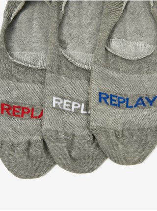 Súprava troch párov pánskych ponožiek v šedej farbe Replay