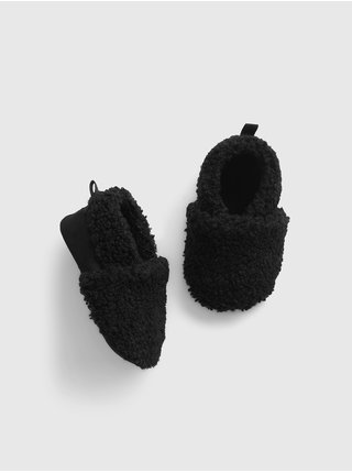 Čierne detské topánky s kožúškom GAP