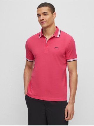 Tmavě růžové pánské polo tričko Hugo Boss