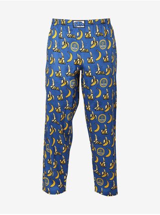 Žluto-modrý pánský vzorovaný spodní díl pyžama Styx  