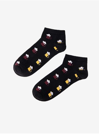 Černé pánské vzorované ponožky Ombre Clothing 