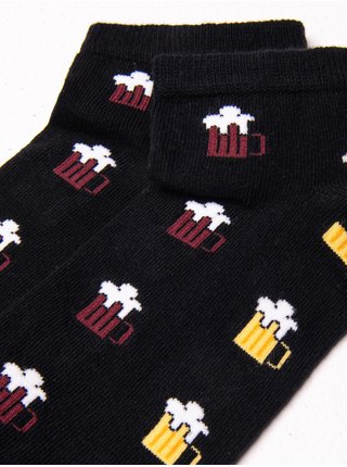 Černé pánské vzorované ponožky Ombre Clothing 