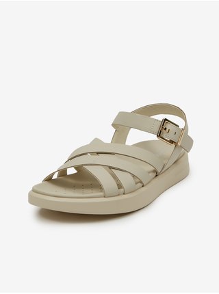 Béžové dámské kožené sandály Geox
