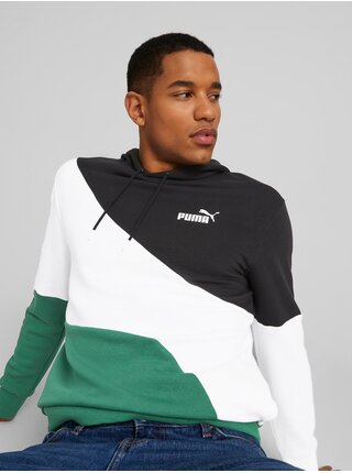 Černo-bílá pánská mikina s kapucí Puma Power