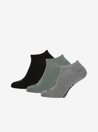 Sada tří párů unisex ponožek v šedé, zelené a černé barvě O'Neill SNEAKER 3P 