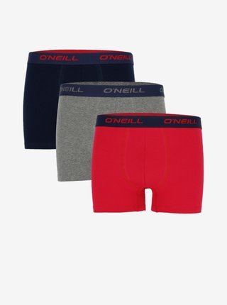 Boxerky pre mužov O'Neill - červená, sivá, tmavomodrá