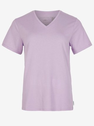 Světle fialové dámské basic tričko s véčkovým výstřihem O'Neill ESSENTIALS V-NECK T-SHIRT 