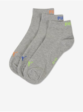 Sada tří párů ponožek v šedé barvě Puma Quarter Plain