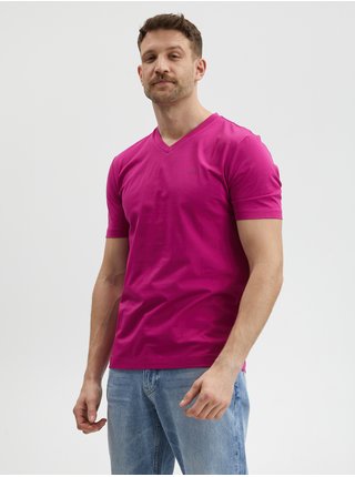 Tmavo ružové pánske tričko Hugo Boss Terry