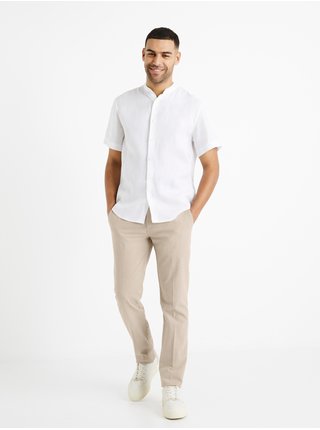 Bílá pánská lněná košile Celio Damopoc 