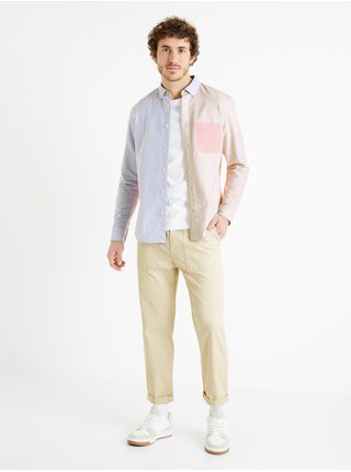 Ružovo-modrá pánska pruhovaná košeľa Celio Dablock