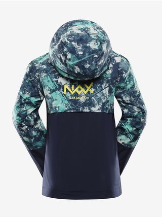 Tyrkysovo-modrá dětská vzorovaná bunda NAX IMUFO 