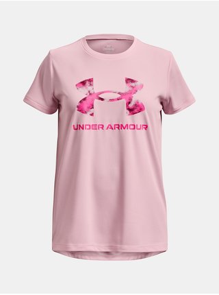 Růžové sportovní tričko Under Armour Tech Solid Print Fill BL SSC  