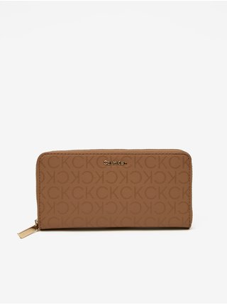 Hnedá dámska vzorovaná peňaženka Calvin Klein