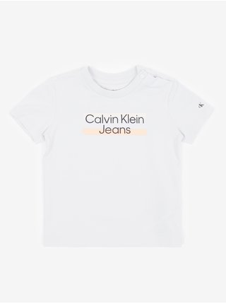 Světle šedé dětské tričko Calvin Klein Jeans 