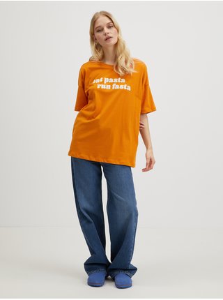 Oranžové dámské oversize tričko Noisy May Ida