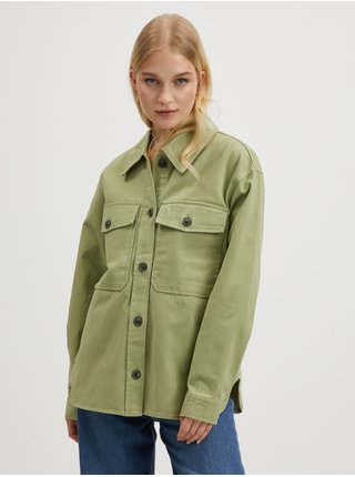 Svetlo zelená dámska ľahká košeľová bunda VERO MODA Fame
