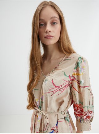Béžové dámské šaty s květinovým vzorem JDY Ava