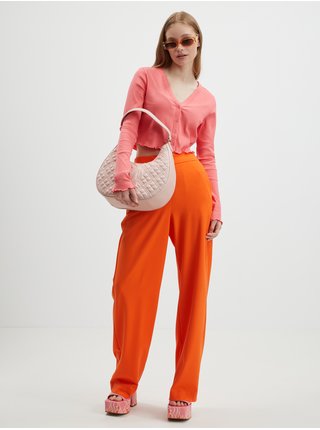 Oranžové dámské široké kalhoty VERO MODA Lis Cookie