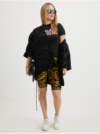 Žluto-černé dámské vzorované krátké legíny Versace Jeans Couture
