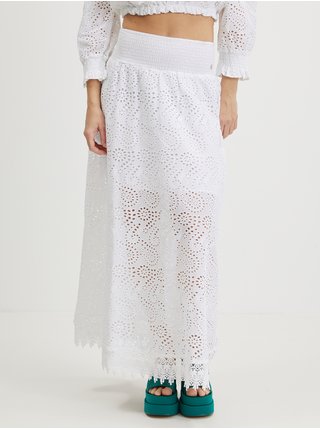 Biela dámska vzorovaná maxi sukňa Guess Rafa
