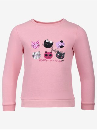 Růžové holčičí tričko s motivem koček NAX Habelo 