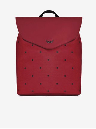 Červený dámský puntíkovaný batoh VUCH Rosario  