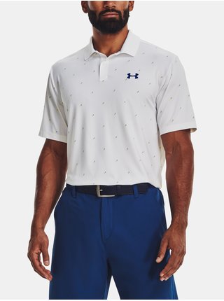 Bílé pánské vzorované sportovní polo tričko Under Armour Perf 3.0 