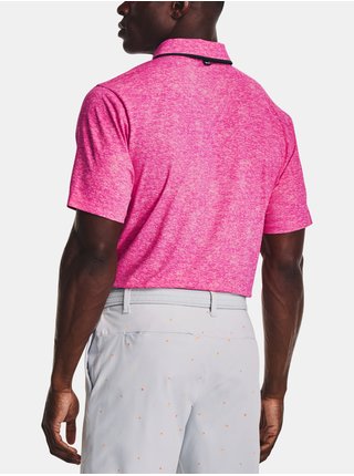 Růžové pánské žíhané sportovní polo tričko Under Armour Iso-Chill 