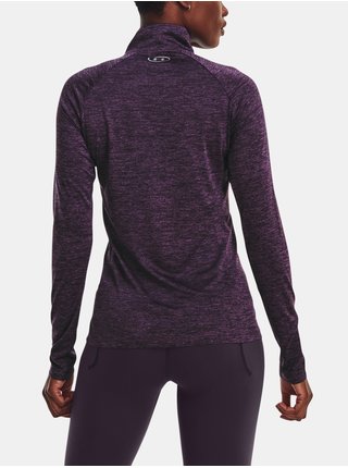 Tmavě fialové dámské žíhané sportovní tričko Under Armour Tech